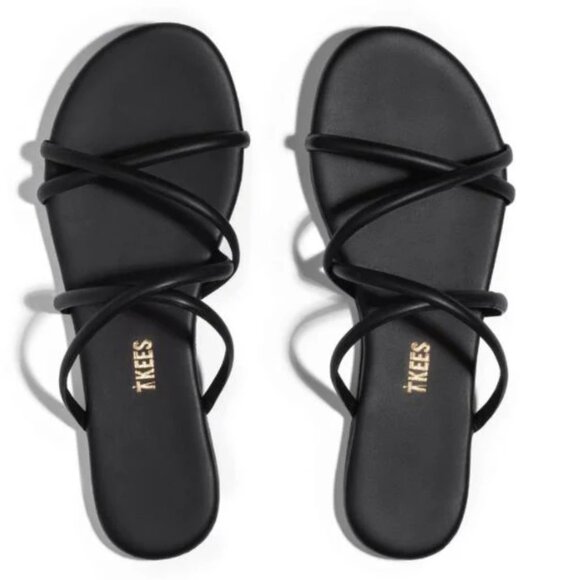 TKEES Shoes - NEW Tkees Sloan Strappy Black Sandals size 7